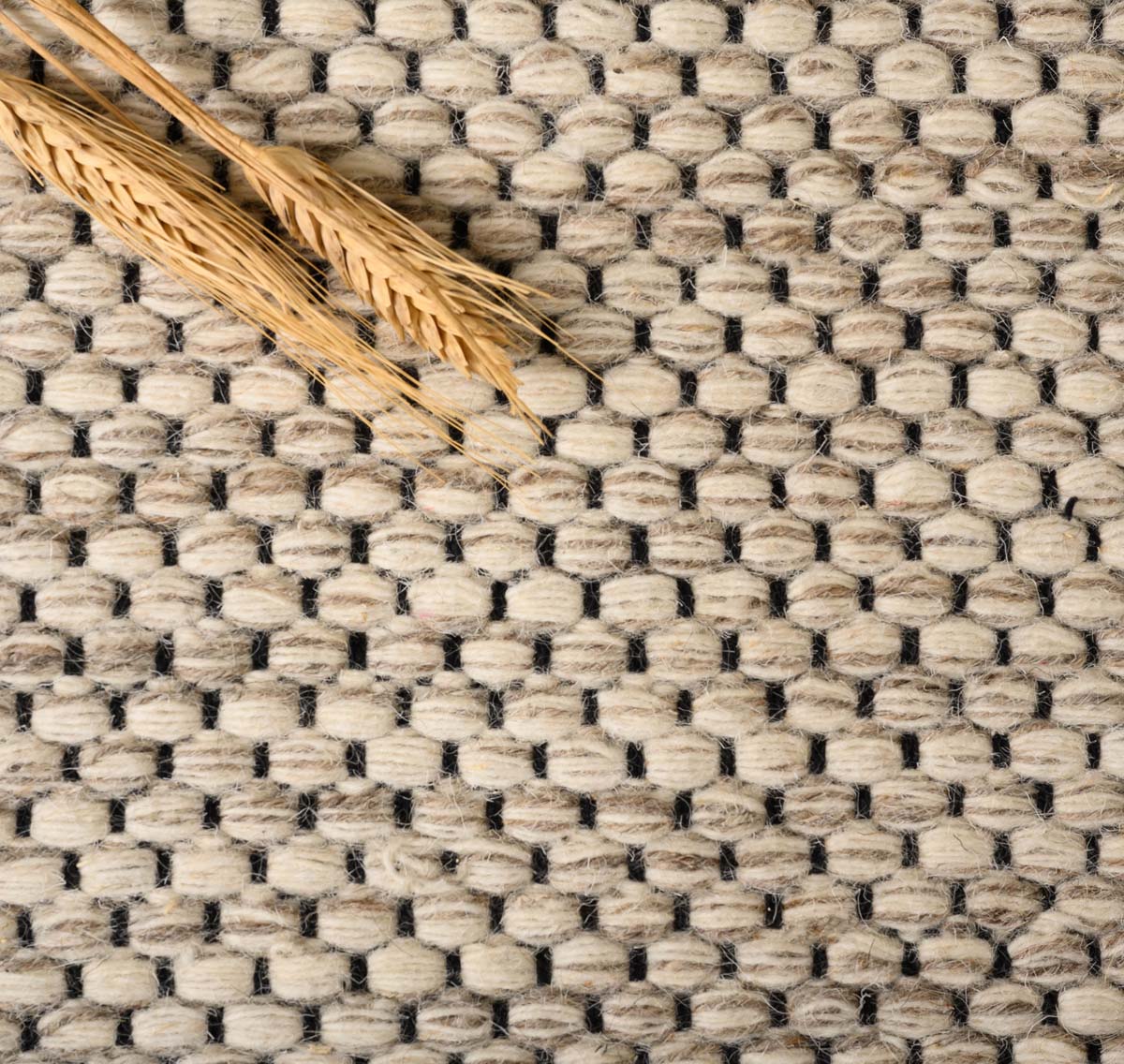 Dywan wełniany - Odda biały/taupe - close up materiaal Dywan wełniany - Odda biały/taupe - close up materiaal