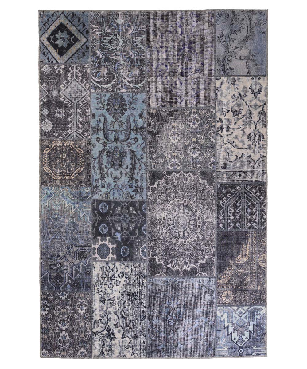 Dywan patchworkowy - Fade Dreamer czarny/wielokolorowy - overzicht boven Dywan patchworkowy - Fade Dreamer czarny/wielokolorowy - overzicht boven