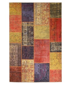 Dywan patchworkowy - Fade Heritage czerwony/multi - overzicht boven