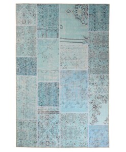 Dywan patchworkowy - Fade Heritage turkusowy - overzicht boven