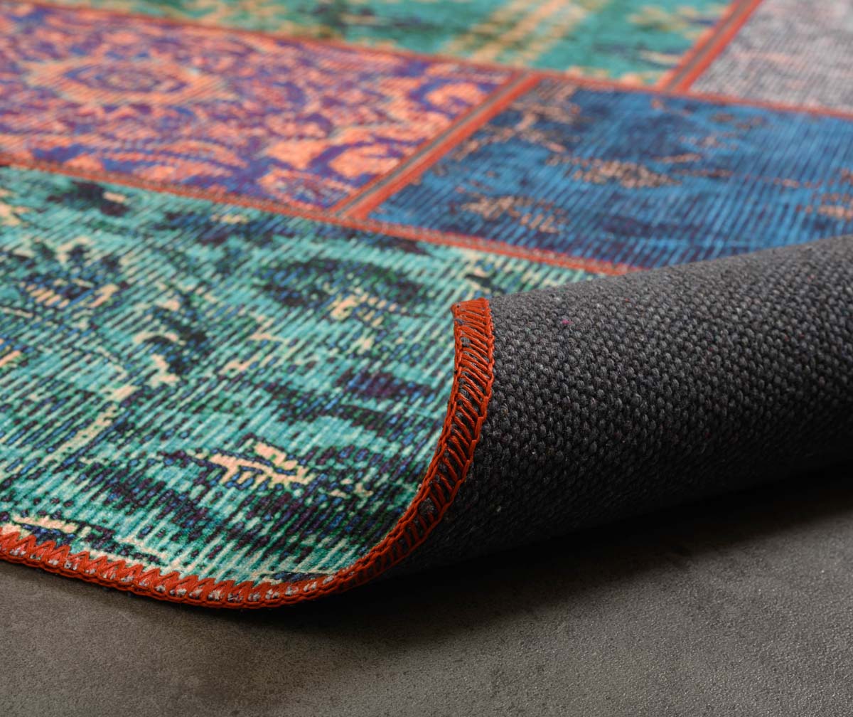 Dywan patchworkowy - Fade No.1 multi - close up vouw Dywan patchworkowy - Fade No.1 multi - close up vouw