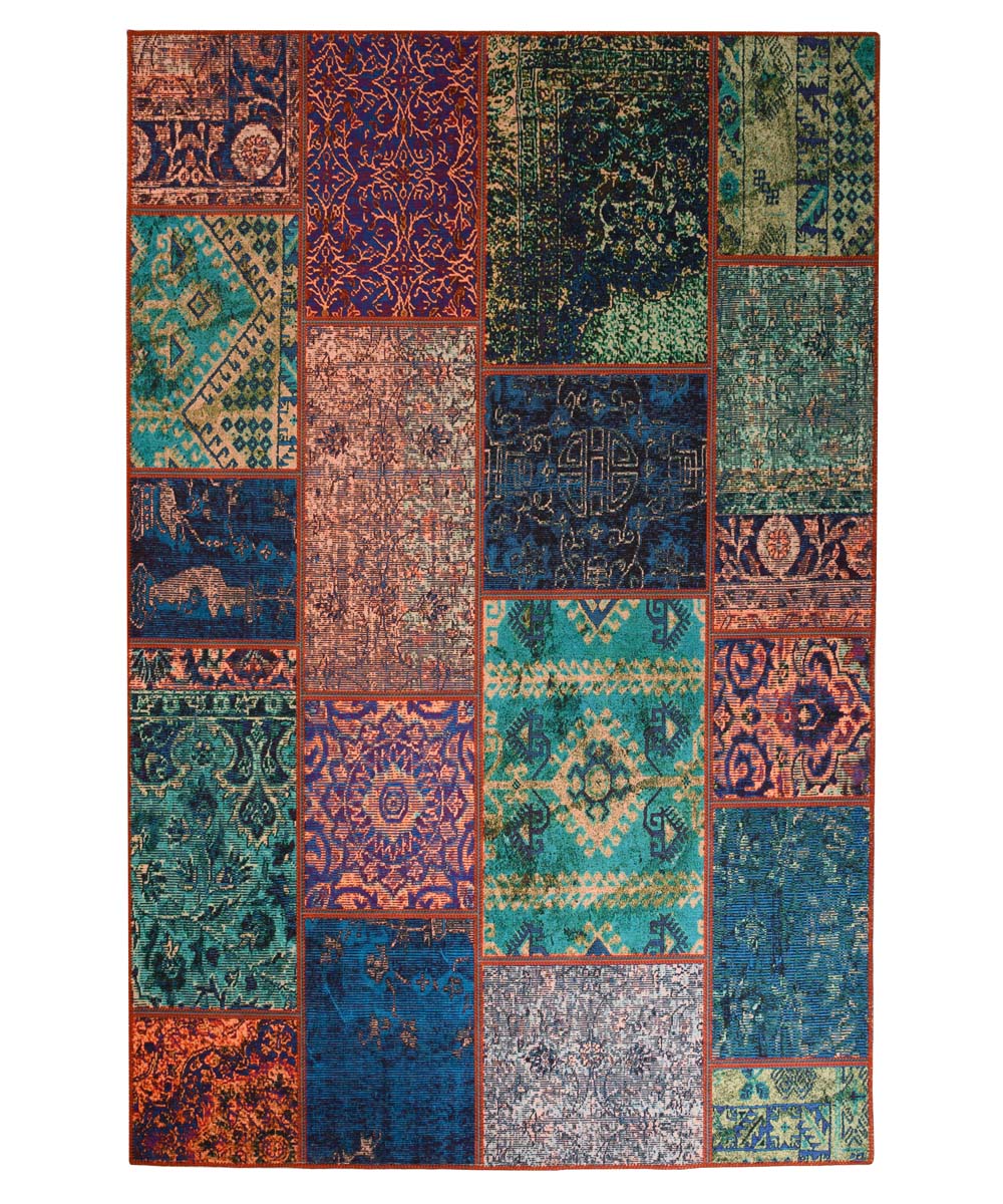 Dywan patchworkowy - Fade No.1 multi - overzicht boven Dywan patchworkowy - Fade No.1 multi - overzicht boven