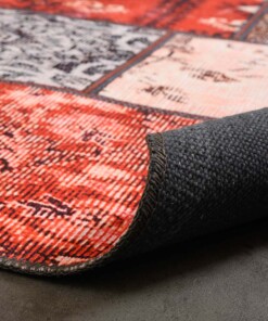 Dywan patchworkowy - Fade No.1 czerwony/multi - close up vouw, thumbnail