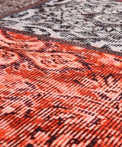 Dywan patchworkowy - Fade No.1 czerwony/multi - close up materiaal, thumbnail