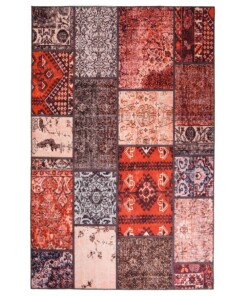 Dywan patchworkowy - Fade No.1 czerwony/multi - overzicht boven