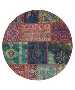Dywan okrągły patchworkowy - Fade No.1 multi - overzicht boven