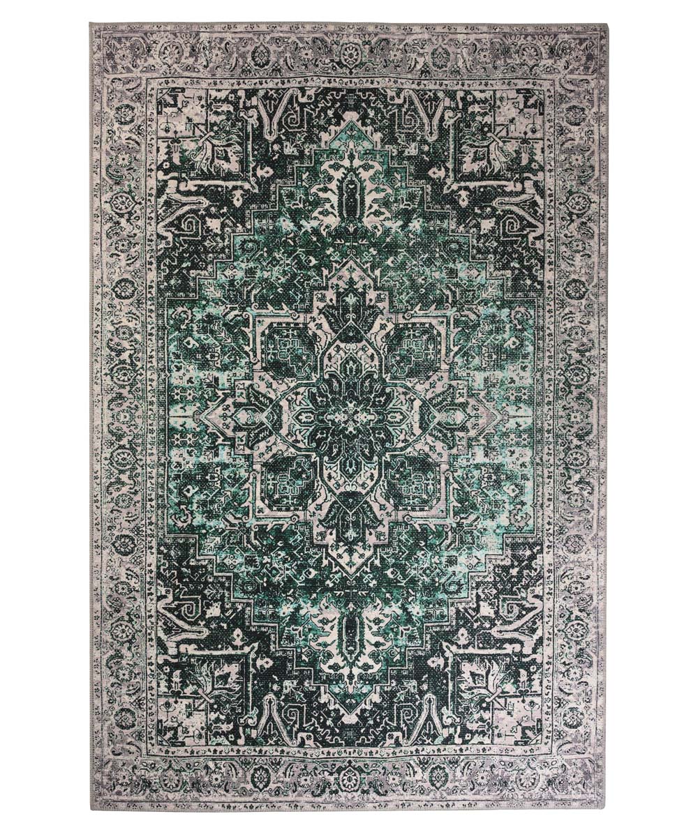 Dywan vintage - Fade No.3 zielony - overzicht boven Dywan vintage - Fade No.3 zielony - overzicht boven