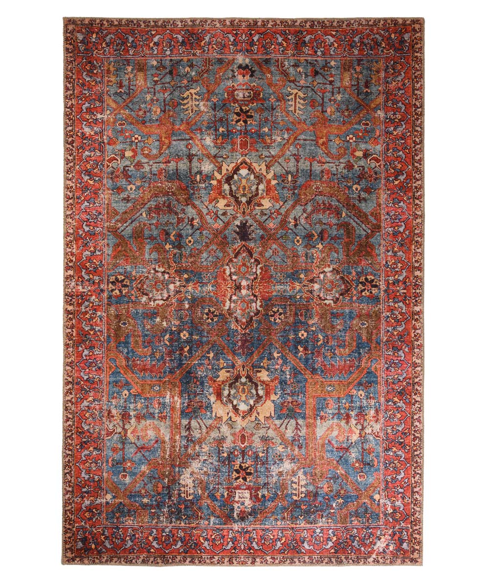 Dywan vintage - Fade Opulence czerwony - overzicht boven Dywan vintage - Fade Opulence czerwony - overzicht boven