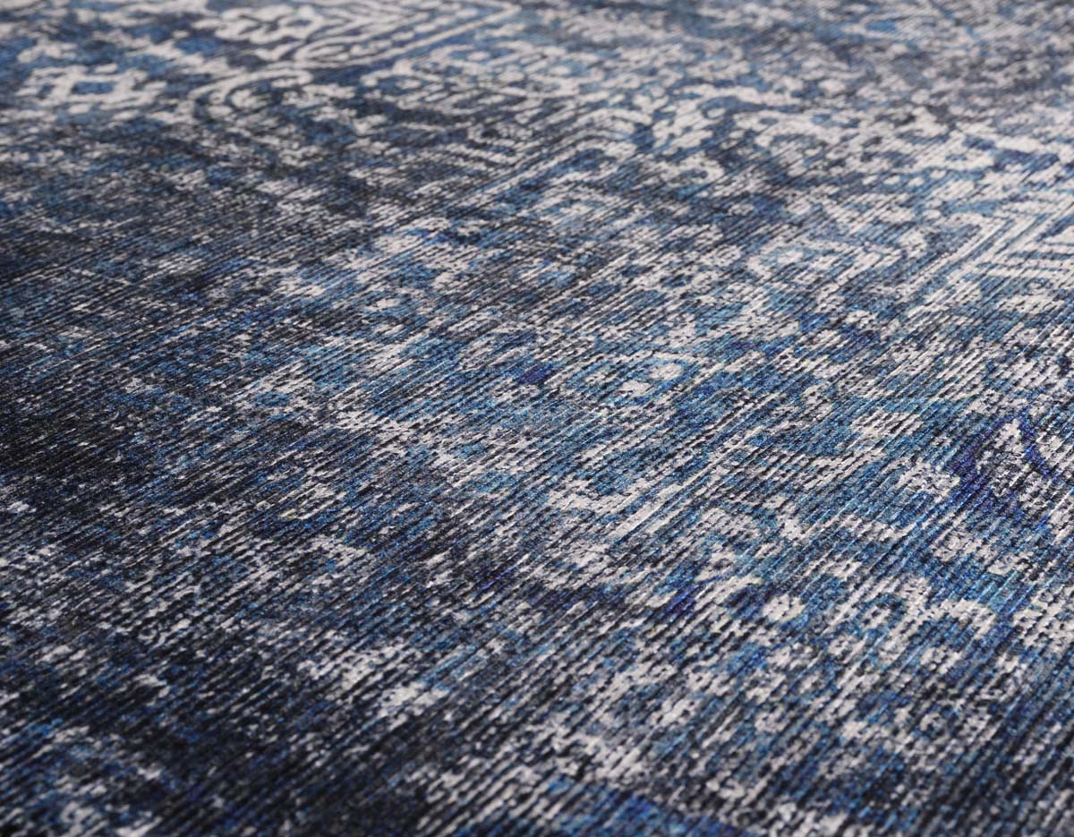 Dywan vintage - Fade Stellar niebieski/srebrny - close up materiaal Dywan vintage - Fade Stellar niebieski/srebrny - close up materiaal