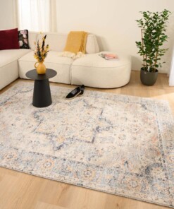 Dywan vintage - Classic Arthur kremowo/niebieski