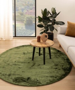 Dywan okrągły wiskozowy - Pearl zielony