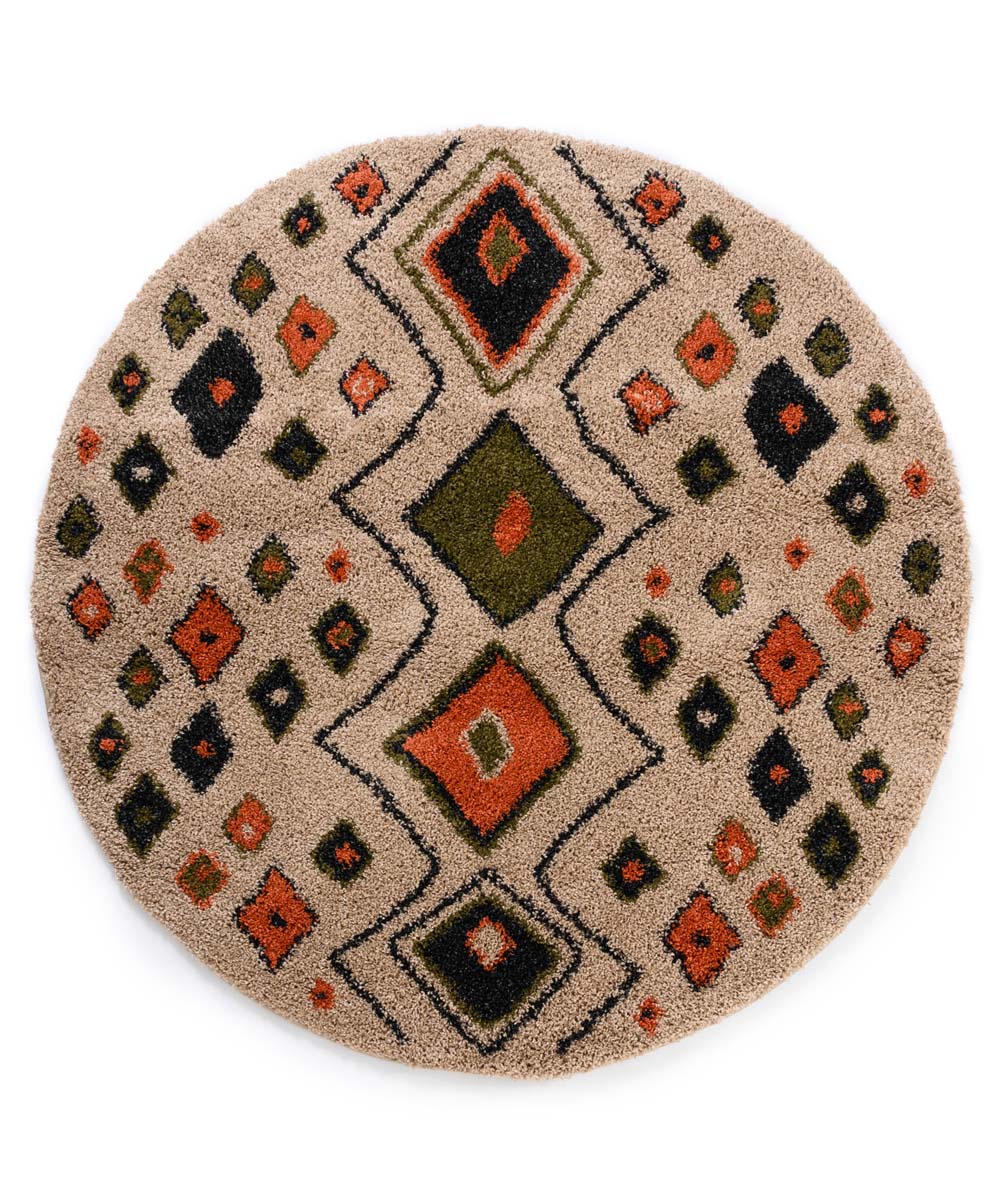 Dywan okrągły z długim włosiem - Artisan beż/multi Dywan okrągły z długim włosiem - Artisan beż/multi