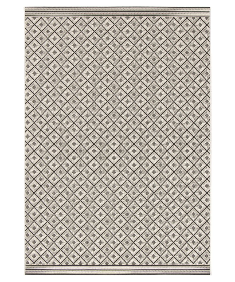 Dywan zewnętrzny w romby - Verdance Trellis szary - overzicht Dywan zewnętrzny w romby - Verdance Trellis szary - overzicht
