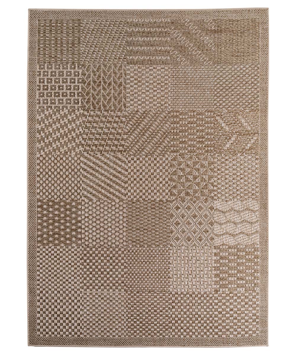 Dywan zewnętrzny jutowy - Alvra Tile beżowy - overzicht Dywan zewnętrzny jutowy - Alvra Tile beżowy - overzicht