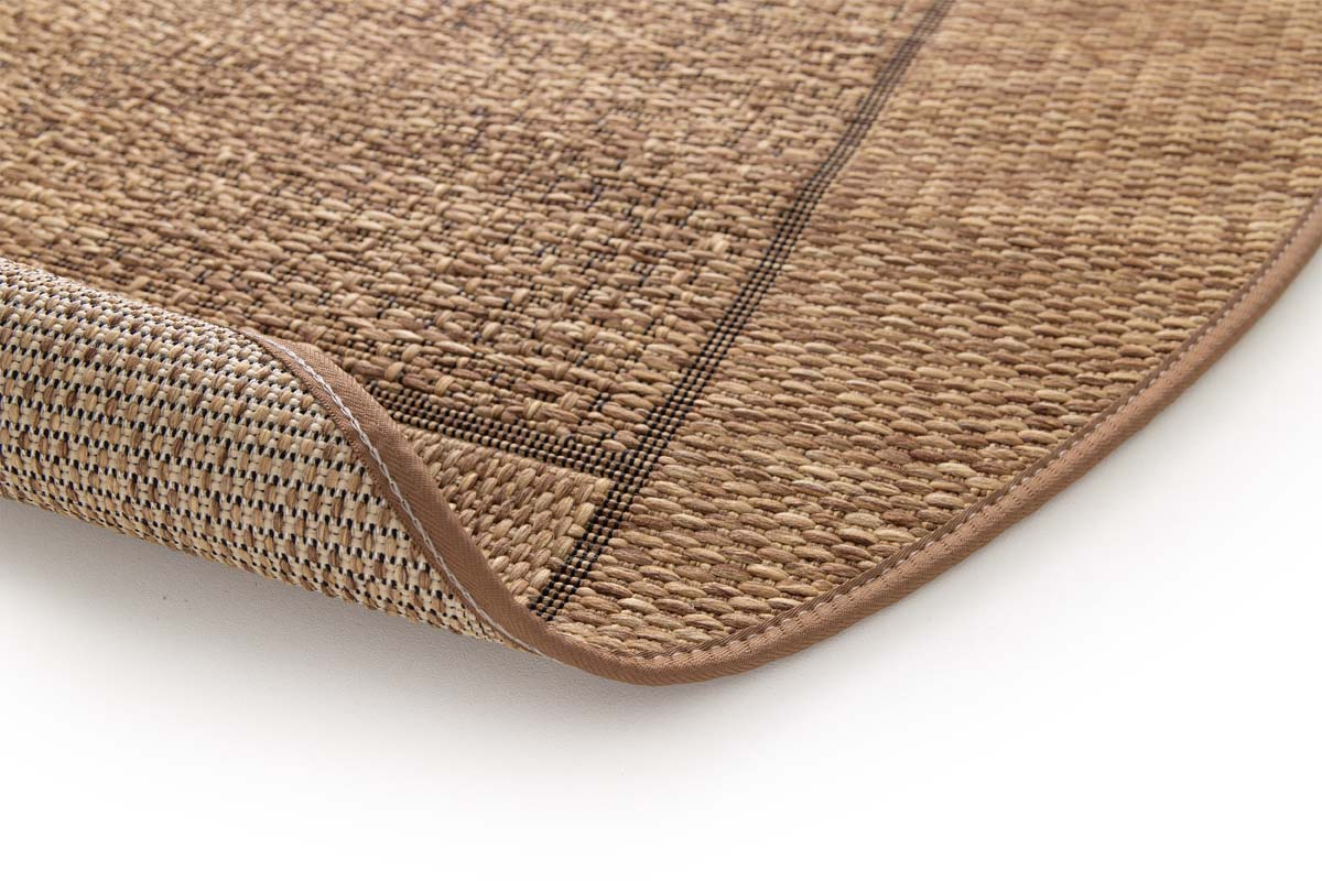 Dywan zewnętrzny okrągły w kratkę - Twill Patch brązowy Dywan zewnętrzny okrągły w kratkę - Twill Patch brązowy