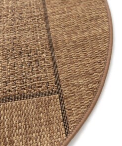 Dywan zewnętrzny okrągły w kratkę - Twill Patch brązowy Dywan zewnętrzny okrągły w kratkę - Twill Patch brązowy