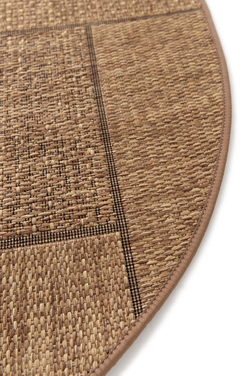 Dywan zewnętrzny okrągły w kratkę - Twill Patch brązowy Dywan zewnętrzny okrągły w kratkę - Twill Patch brązowy