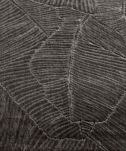 Dywan miękki okrągły - Fuzz Leaf antracytowy - close up, thumbnail Dywan miękki okrągły - Fuzz Leaf antracytowy - close up, thumbnail