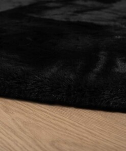 Dywan owalny z długim włosiem - Comfy plus czarny - close up, thumbnail Dywan owalny z długim włosiem - Comfy plus czarny - close up, thumbnail