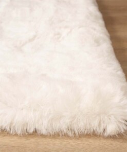 Dywan puszysty kwadratowy - Comfy Deluxe biały - close up, thumbnail Dywan puszysty kwadratowy - Comfy Deluxe biały - close up, thumbnail