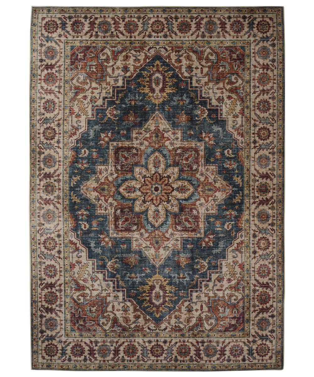 Dywan zewnętrzny vintage - Valenca Brio beż/niebieski - overzicht Dywan zewnętrzny vintage - Valenca Brio beż/niebieski - overzicht