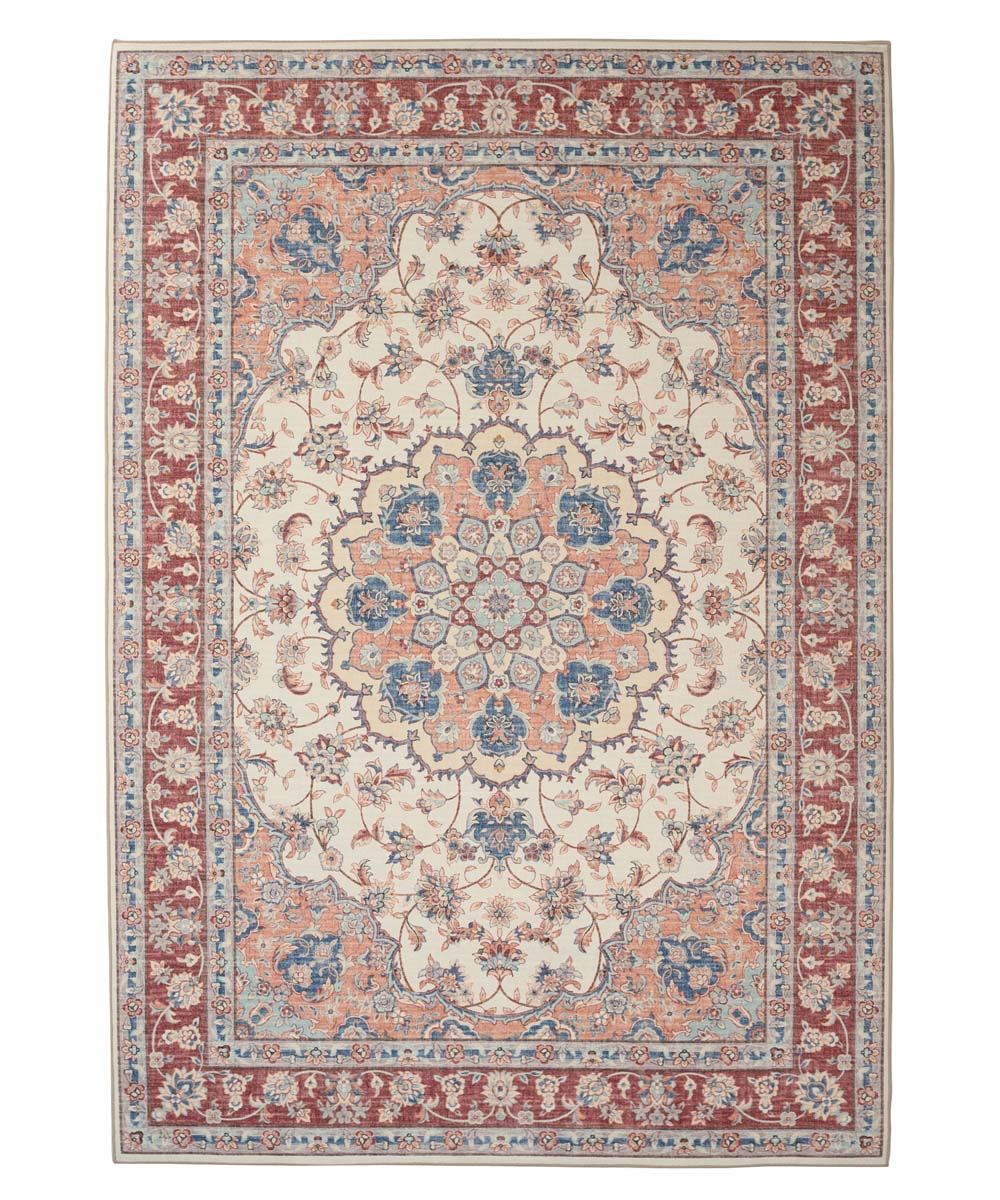 Dywan zewnętrzny vintage - Valenca Nova kremowo/czerwony - overzicht Dywan zewnętrzny vintage - Valenca Nova kremowo/czerwony - overzicht