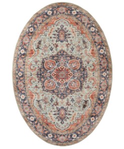 Dywan zewnętrzny owalny vintage - Valenca Fino zielona/niebieska - overzicht Dywan zewnętrzny owalny vintage - Valenca Fino zielona/niebieska - overzicht