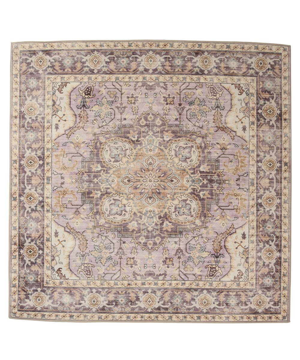 Dywan zewnętrzny kwadratowy vintage - Valenca Fino fioletowy/różowy - overzicht Dywan zewnętrzny kwadratowy vintage - Valenca Fino fioletowy/różowy - overzicht