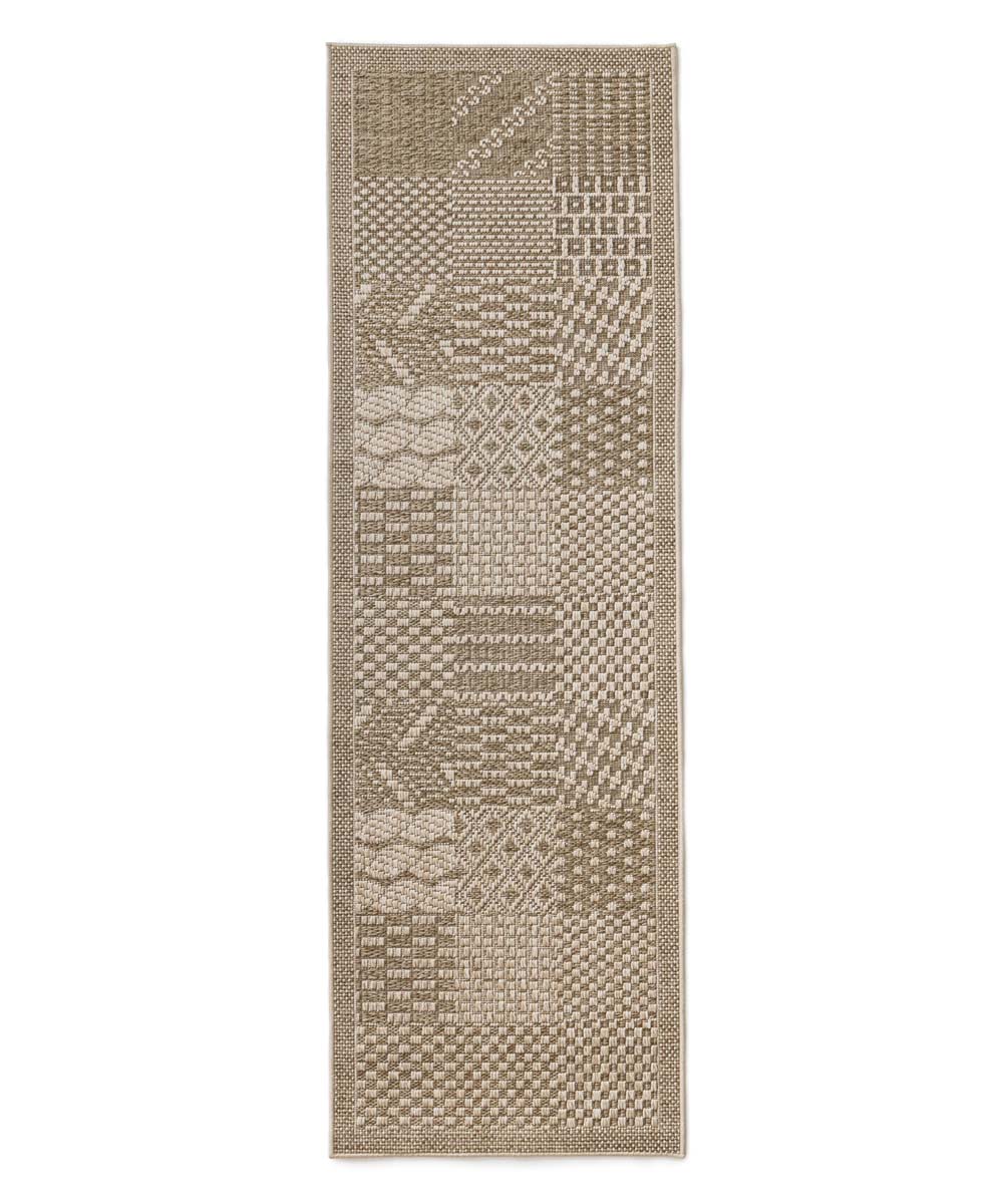 Dywan balkonowy jutowy - Alvra Tile beżowy - overzicht Dywan balkonowy jutowy - Alvra Tile beżowy - overzicht