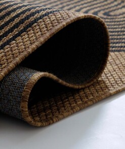 Dywan balkonowy jutowy - Serenity beżowy/czarny - close up, thumbnail