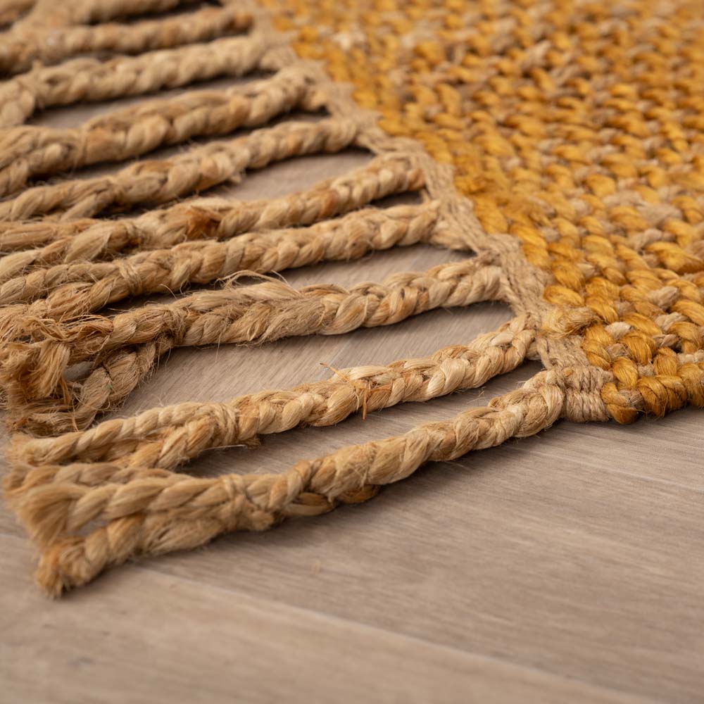 Chodnik jutowy - Chunky Boho & me złoto/naturalne - close up Chodnik jutowy - Chunky Boho & me złoto/naturalne - close up