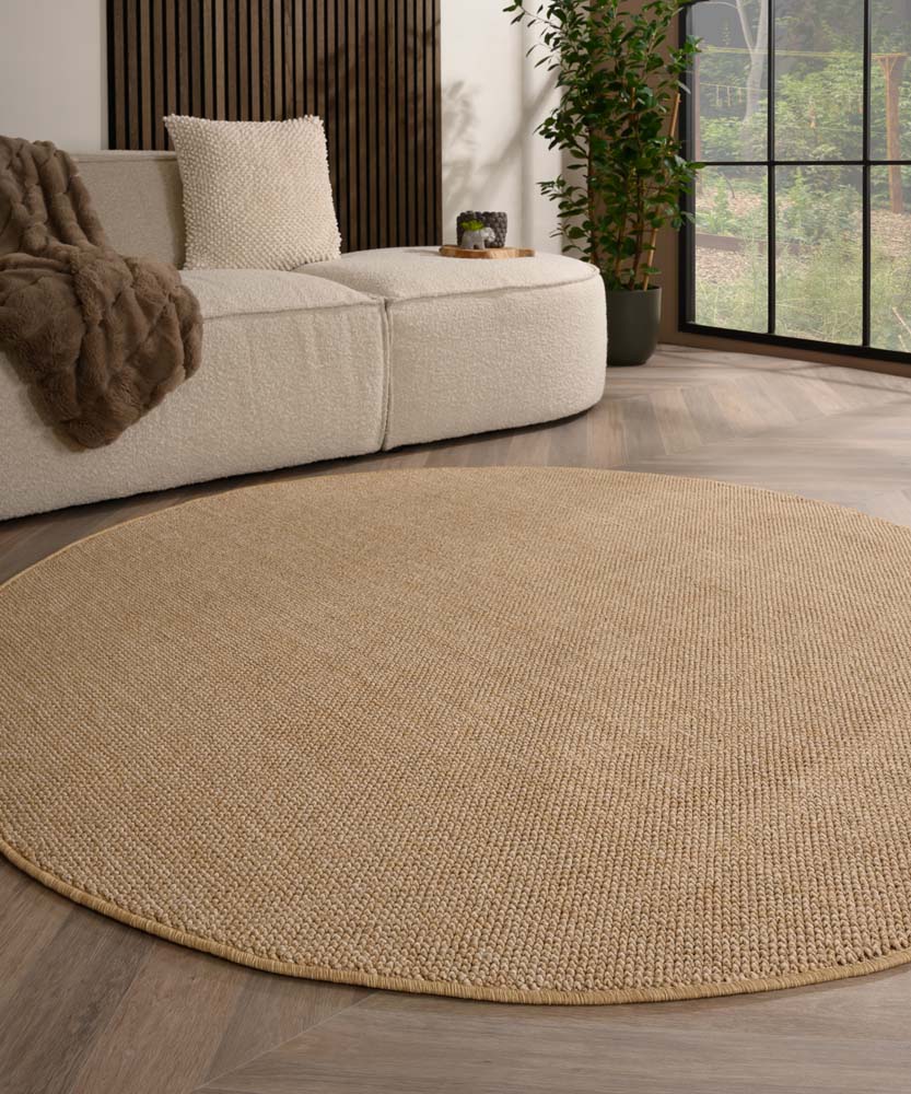 Dywan okrągły z krótkim włosiem - Loom beżowy - sfeer Dywan okrągły z krótkim włosiem - Loom beżowy - sfeer
