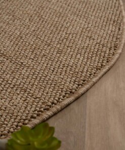 Dywan okrągły z krótkim włosiem - Loom brązowy - close up, thumbnail Dywan okrągły z krótkim włosiem - Loom brązowy - close up, thumbnail