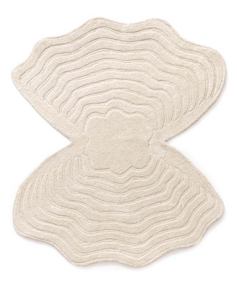 Dywan designerski o organicznym kształcie - Balans Oyster kość słoniowa - overzicht Dywan designerski o organicznym kształcie - Balans Oyster kość słoniowa - overzicht