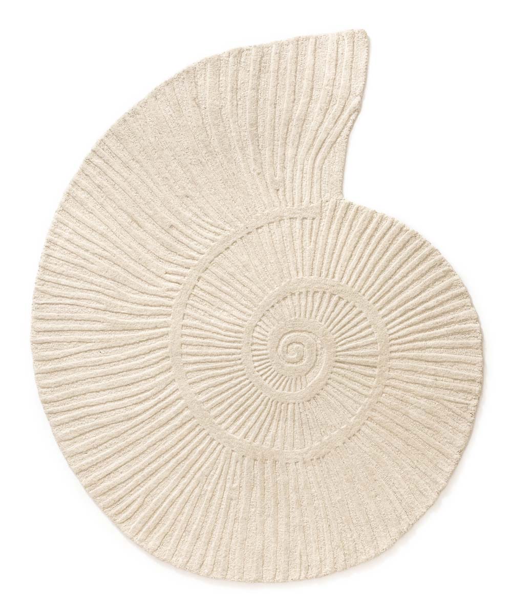Dywan designerski o organicznym kształcie - Balans Shell kość słoniowa - overzicht Dywan designerski o organicznym kształcie - Balans Shell kość słoniowa - overzicht