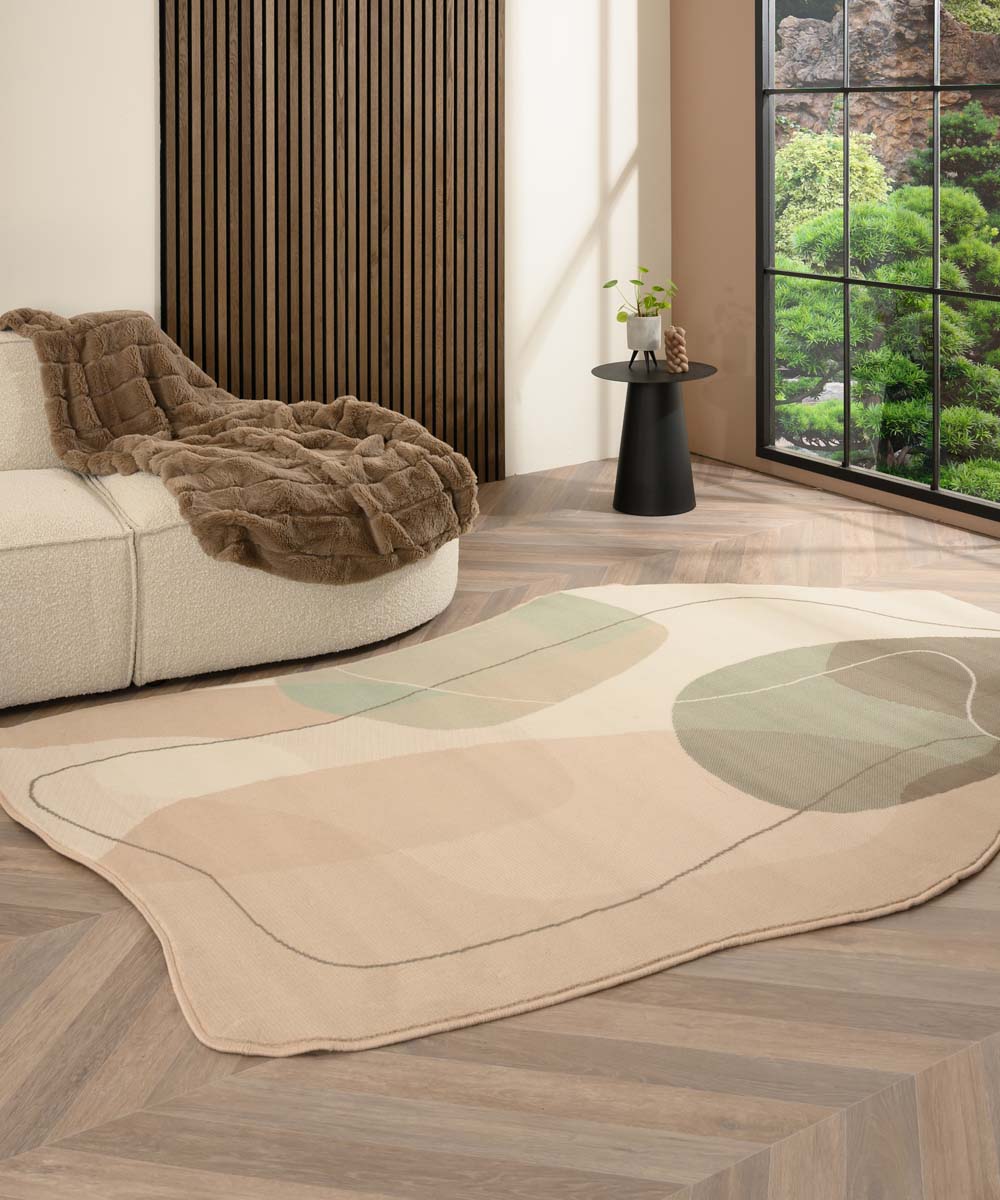 Dywan o organicznym kształcie - Ease Stone miękka zieleń - sfeer Dywan o organicznym kształcie - Ease Stone miękka zieleń - sfeer