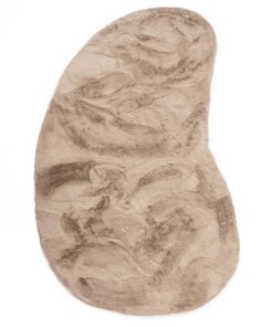Dywan puszysty o organicznym kształcie - Comfy Plus taupe - overzicht