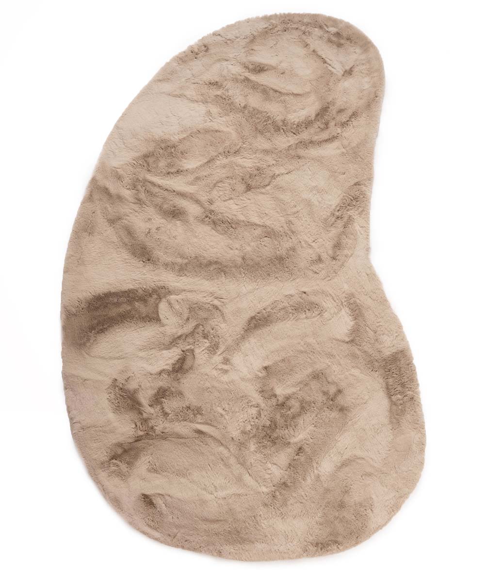 Dywan puszysty o organicznym kształcie - Comfy Plus taupe - overzicht Dywan puszysty o organicznym kształcie - Comfy Plus taupe - overzicht