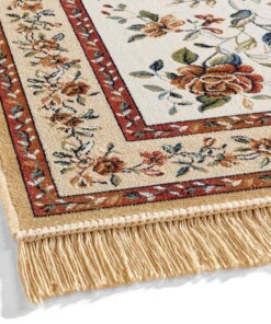 Dywan orientalny - Regal Flora kremowo/czerwony - close up, thumbnail