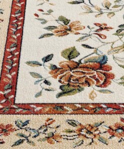 Dywan orientalny - Regal Flora kremowo/czerwony - close up, thumbnail