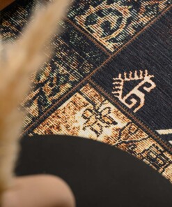 Dywan patchworkowy - Fade No.1 oliwkowy - close up, thumbnail Dywan patchworkowy - Fade No.1 oliwkowy - close up, thumbnail
