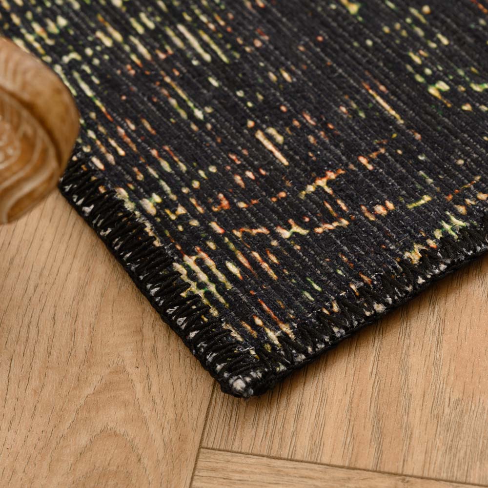Dywan patchworkowy - Fade No.1 oliwkowy - close up Dywan patchworkowy - Fade No.1 oliwkowy - close up