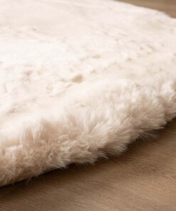 Dywan puszysty okrągły - Comfy Deluxe kremowy - close up, thumbnail Dywan puszysty okrągły - Comfy Deluxe kremowy - close up, thumbnail