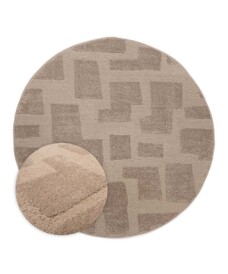 Okrągły dywan skandynawski - Contour Stone beżowy - overzicht, thumbnail