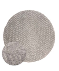 Dywan okrągły skandynawski - Contour Leaf szary - overzicht