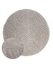 Dywan okrągły skandynawski - Contour Leaf szary - overzicht, thumbnail