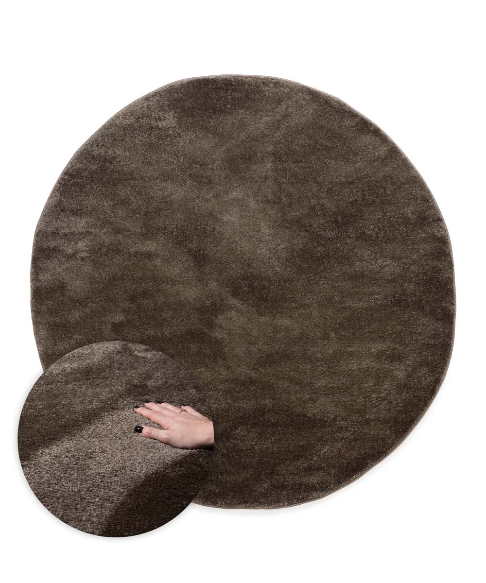 Dywan okrągły welurowy - Flair taupe - overzicht Dywan okrągły welurowy - Flair taupe - overzicht