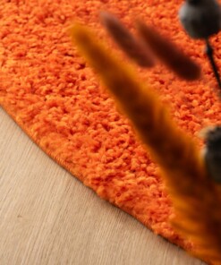 Dywan okrągły z długim włosiem - Shaggy Trend pomarańczowy - close up, thumbnail Dywan okrągły z długim włosiem - Shaggy Trend pomarańczowy - close up, thumbnail