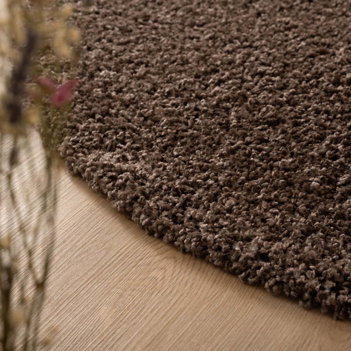 Dywan okrągły z długim włosiem - Shaggy Trend taupe - close up Dywan okrągły z długim włosiem - Shaggy Trend taupe - close up