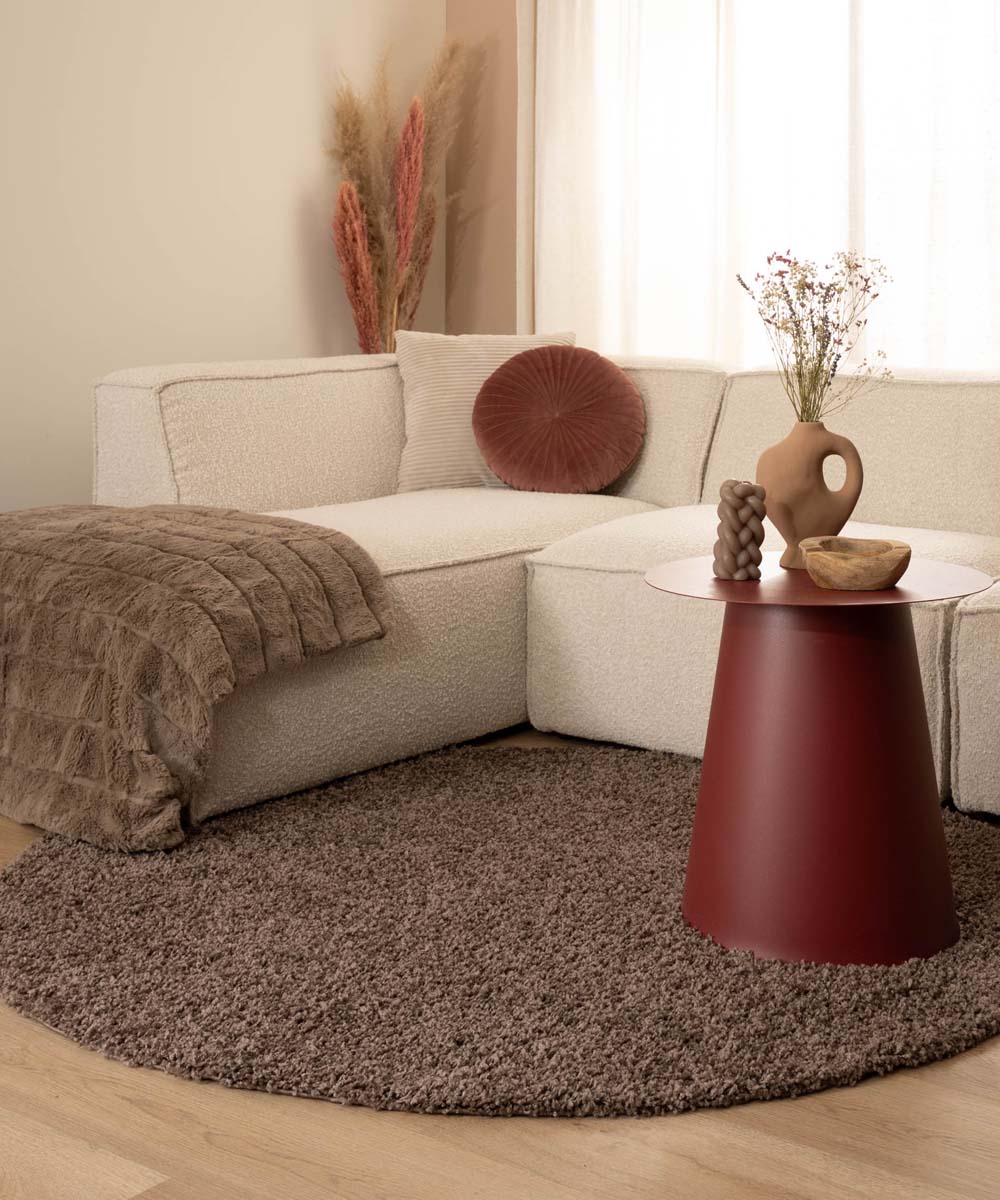 Dywan okrągły z długim włosiem - Shaggy Trend taupe - sfeer Dywan okrągły z długim włosiem - Shaggy Trend taupe - sfeer